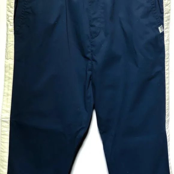 H&M BOYS TRACK PANTS NAVY w/WHITE SIDE STRIPES - Picture 2 of 3